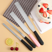 裱花蛋糕抹平刀不锈钢奶油直角抹刀烘焙抹面工具弯形8 10寸小刮刀