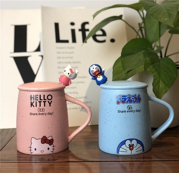 杯子陶瓷马克杯大容量凯蒂猫咖啡杯带盖带勺可爱情侣水杯一对创意|ruв категории посуда, кубок/кубок/чайник, кружка - от Buy2taobao.com для оказания профессиональной услуги покупки агента Taobao