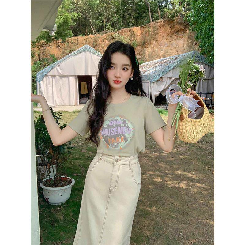 2024新款今年流行漂亮别致绝美小上衣短袖t恤搭配半身裙子女夏季
