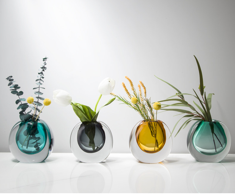实物比图片好看的桌面小花瓶花艺 现代轻奢风 香薰玻璃瓶插花配饰