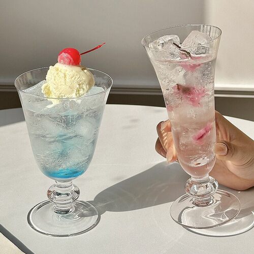 日式水晶玻璃杯气泡水杯冷饮杯