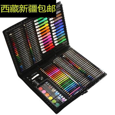 西藏新疆包邮儿童画画套装件实用绘画文具套装礼盒画画板画笔蜡笔