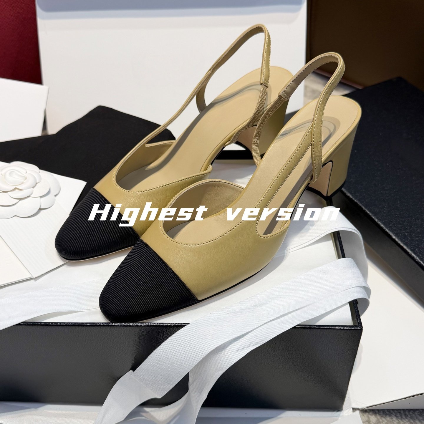 【Highest version】小香风包头凉鞋平底粗跟高跟浅口拼色单鞋女,女鞋,时装凉鞋,淘宝优惠券,粉丝福利购,淘宝优惠卷