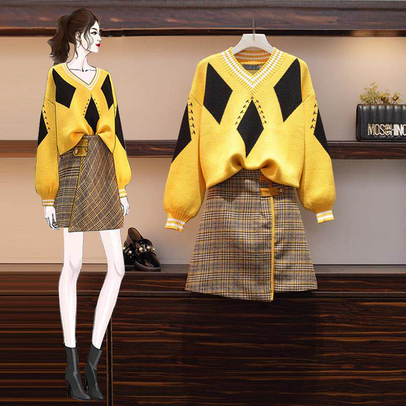 大码女装200斤套装秋冬胖妹妹宽松遮肚子秋洋气显瘦加大码连衣裙|ruв категории Женская одежда, женской одежды - от Buy2taobao.com для оказания профессиональной услуги покупки агента Taobao