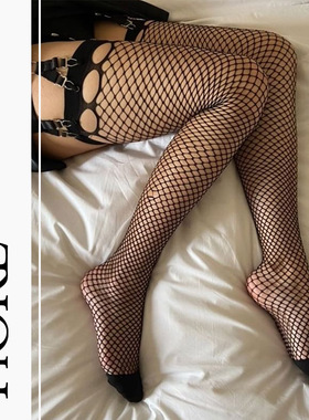 Fiore波兰进口丝袜高筒吊带袜性感网格网孔镂空舒适透气30D