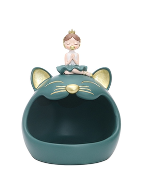 轻奢女孩玄关钥匙收纳摆件进门入户创意家居桌面高颜值置物盒装饰