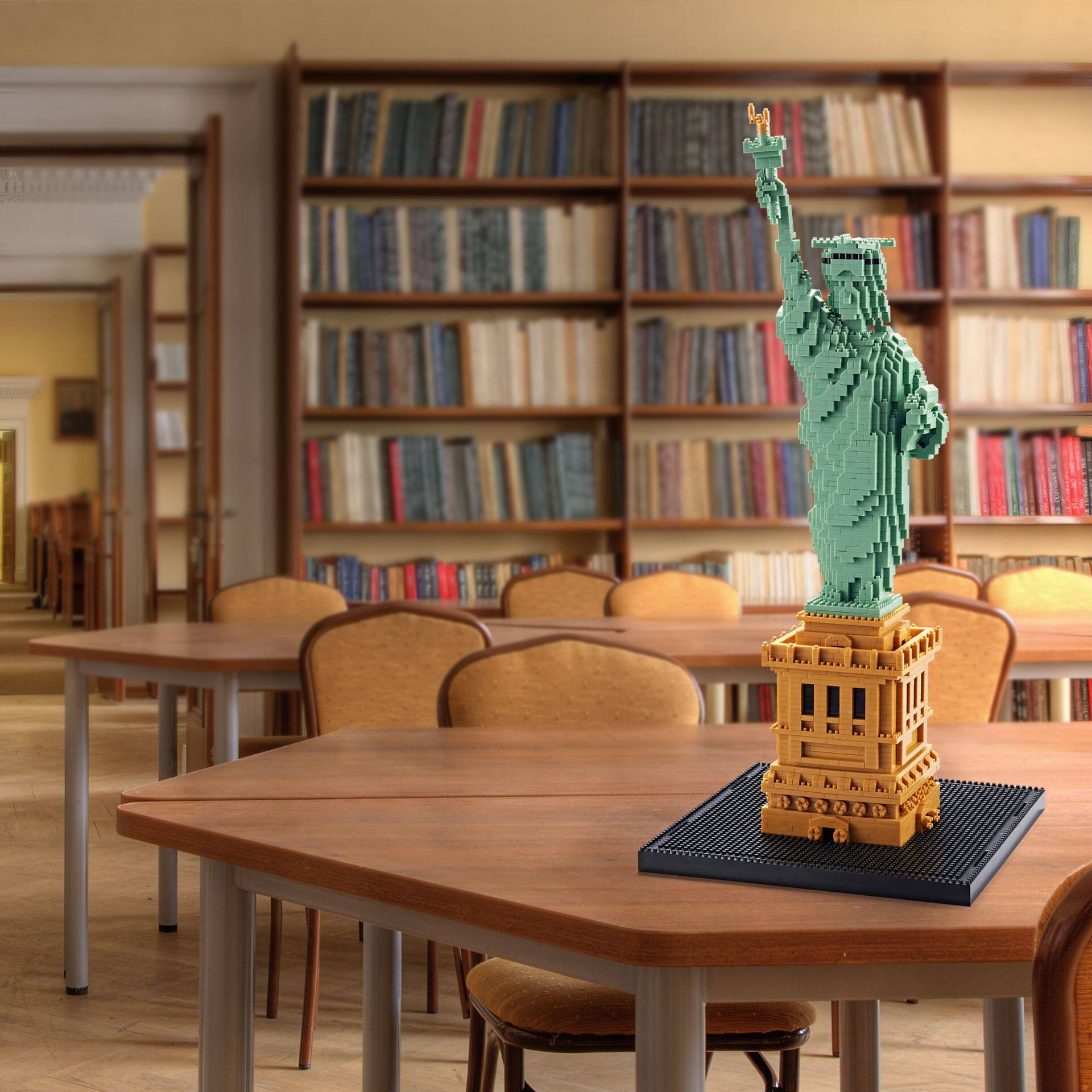 跨境世界名筑系列美国自由女神积木钻石颗粒statue of liberty