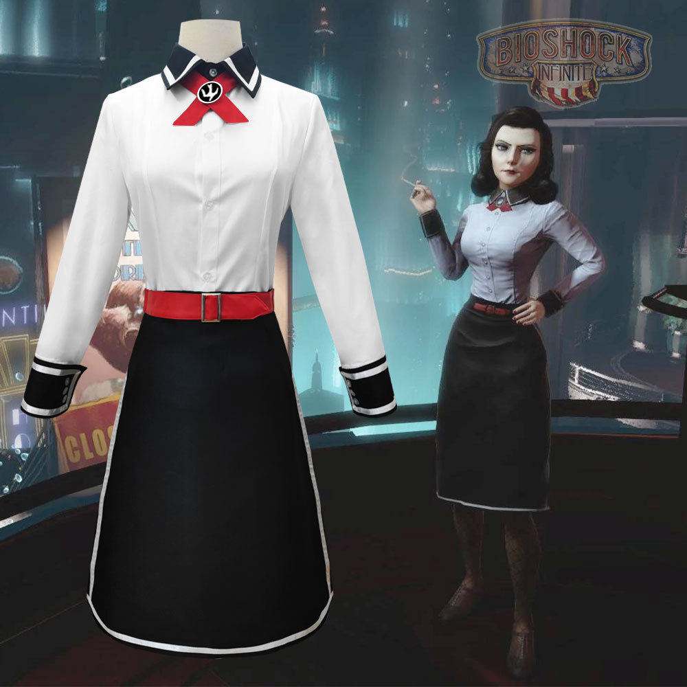 生化奇兵cosplay 伊丽莎白套装白色制服套装角色扮演