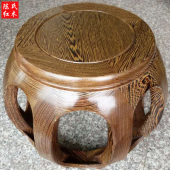 包邮 红木鼓凳圆凳实木凳子花梨鸡翅木雕花矮凳古筝凳客厅茶几鞋 凳