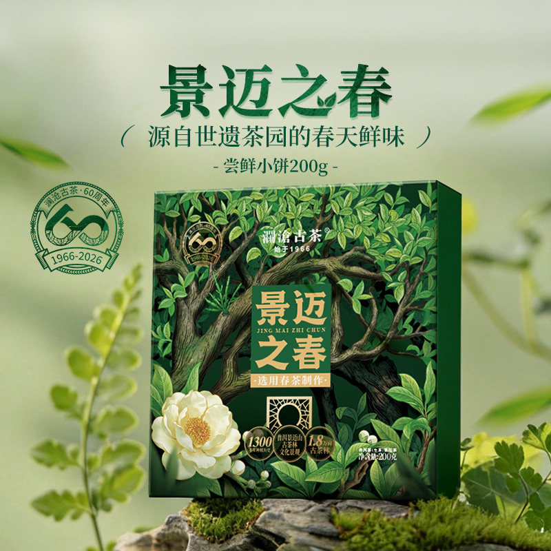 【限时秒】澜沧古茶26年景迈之春明前春茶云南晒青普洱茶200g饼