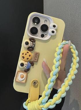 黄色立体掌门狗适用苹果17promax手机壳新款iphone16可爱Air卡通13Pro硅胶12带挂绳11全包15防摔网红14高级感