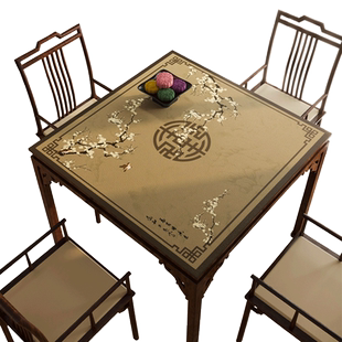 新中式皮革自动麻将方桌布防水防油免洗正方形餐桌垫茶几八仙桌垫