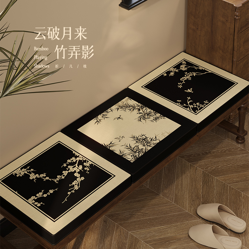 中式换鞋凳垫门口进门鞋柜蒲团垫