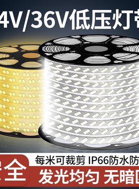 安全低压灯带led灯条家用超亮外墙商用24V室外户外防水36V线灯带