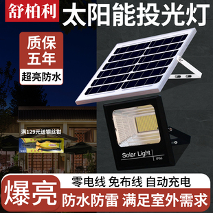 太陽能燈戶外庭院燈100W超亮投光燈家用新農村室內外照明路燈防水