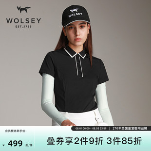 亲肤防晒户外运动吸湿翻领短袖 Wolsey信天翁凉感速干Polo衫 T恤女