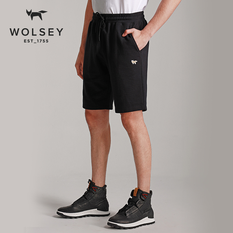 Wolsey男士短褲夏季新款運動褲黑色寬松男褲子五分褲休閑褲薄款褲