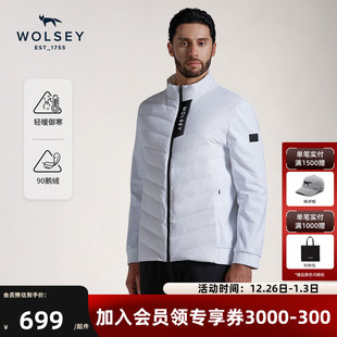 Wolsey邓恩高尔夫鹅绒服短款 登山保暖防寒连帽户外轻量化羽绒服男