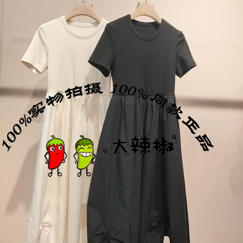 BDS2LD2277商场同款温柔大方短袖长裙收腰显瘦连衣裙踏花向自由