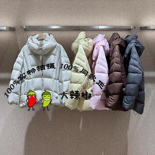 BDR4RD4114商场绗缝半高领连帽羽绒服白鸭绒保暖短款外套江枫渔火