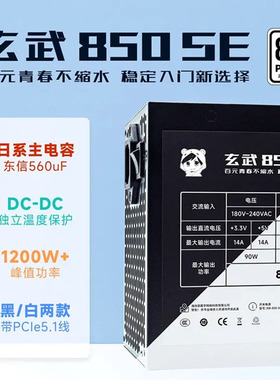 驿晨宇玄武850 SE电脑电源台式机静音白色ATX3.0主机电源850W