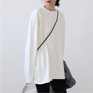 白色下装消失中长款t恤女遮屁股大码200斤高个子加长版内搭打底衫