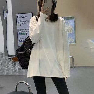 高个子下装消失中长款t恤女遮屁股大码200斤内搭打底衫长袖叠穿盖