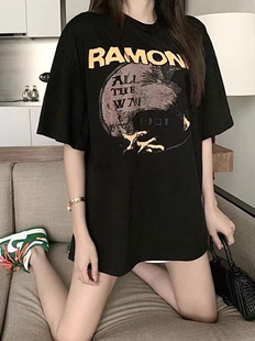 下装消失欧货大版中长款t恤女遮屁股大码200斤高个子加长版女装盖