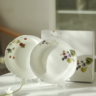 NARUMI鸣海露西花园系列点心盘牛排盘田园风骨瓷意面盘子套装送礼