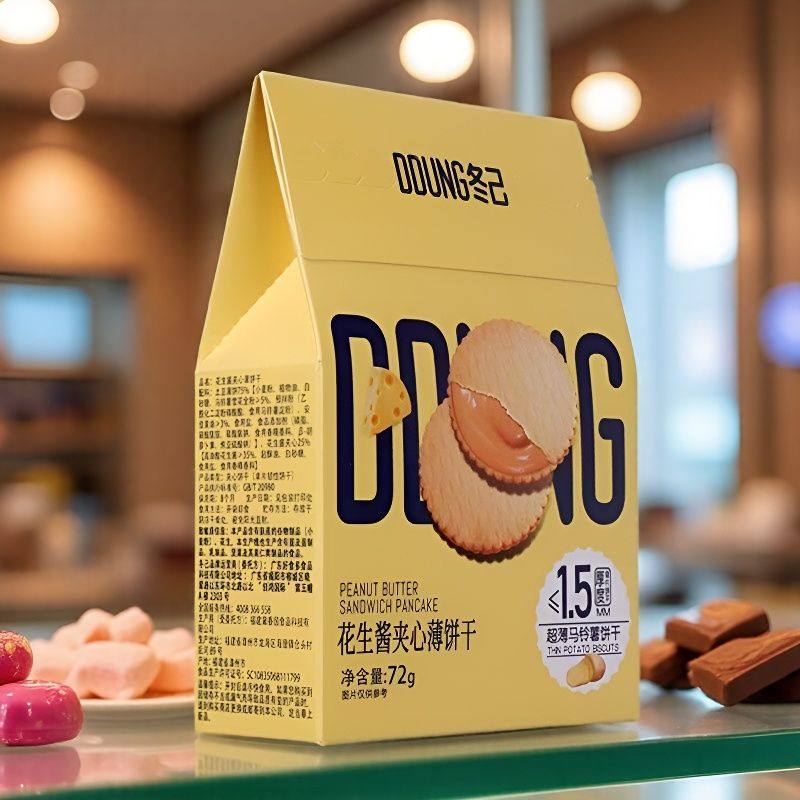 2袋/冬己饼干花生酱夹心饼干超薄马铃薯饼干网红休闲零食追剧解馋,零食/坚果/特产,夹心饼干,淘宝优惠券,粉丝福利购,淘宝优惠卷