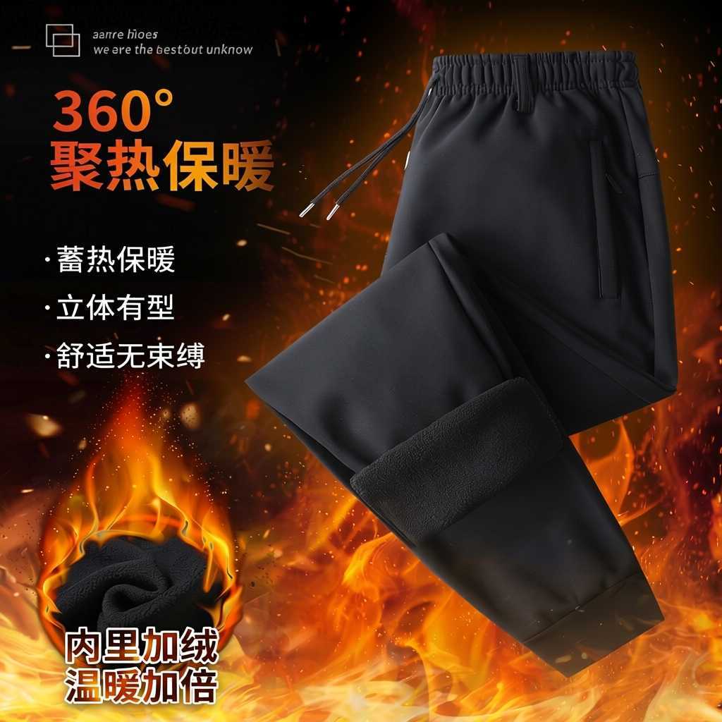 大码裤子男士秋冬保暖加