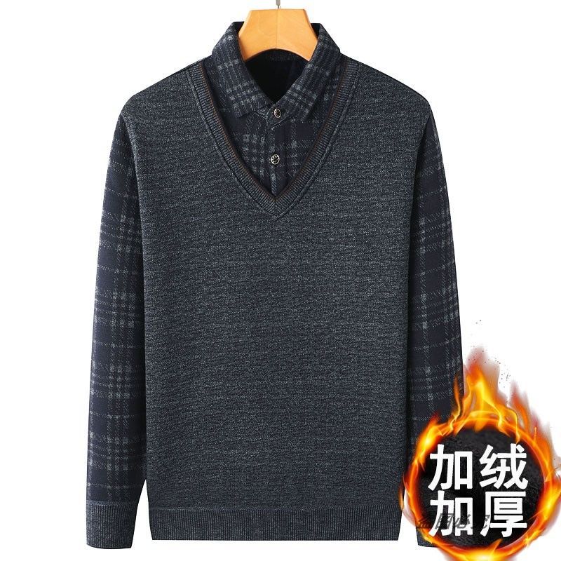 爸爸毛衣加绒加厚男中年