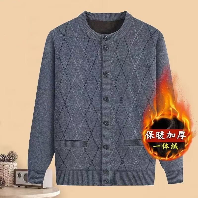 中老年爸爸秋冬开衫毛衣