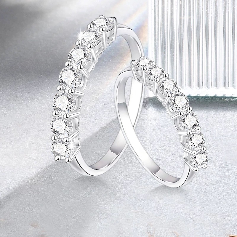 实验室IGI人工培育钻石人造钻石CVD钻石铂金18k金排钻戒指定制