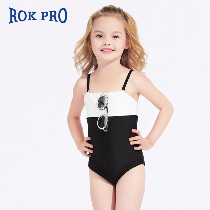ROKPRO女童泳衣吊带连体可爱小公主宝宝泳装防晒时尚儿童游泳衣