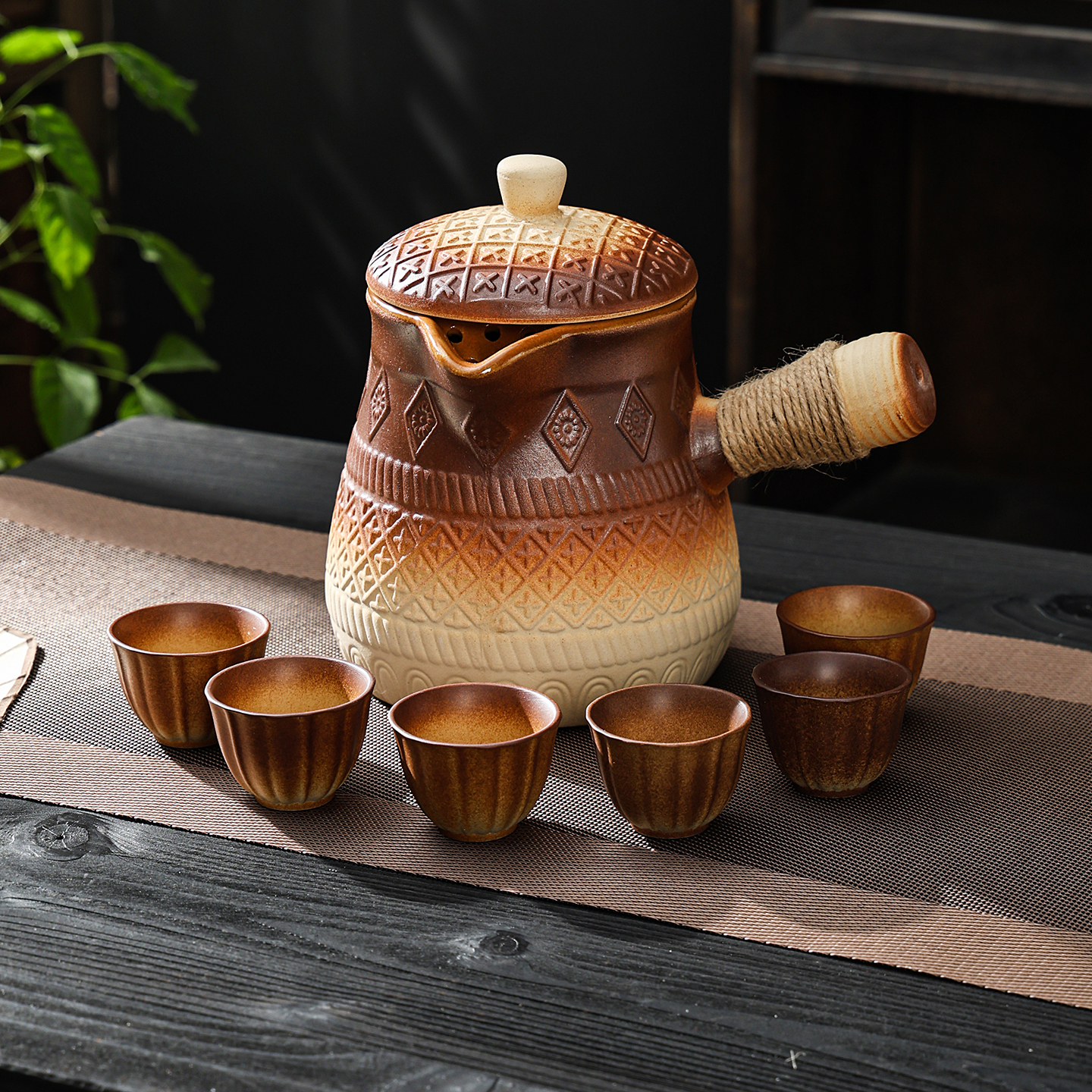 围炉煮茶壶大容量陶瓷盖罐罐奶茶壶户外煮茶烤奶茶罐可干烧高温