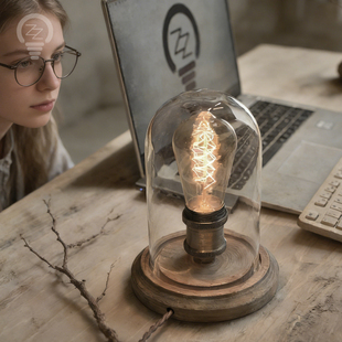 爱迪生灯泡复古调光台灯卧室床头灯温馨浪漫实木咖啡厅酒吧台灯