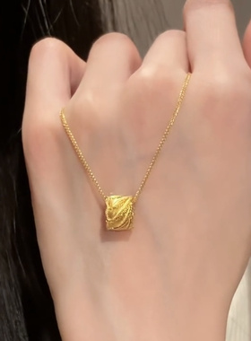 高级感金色镂空小蛮腰锁骨链项链