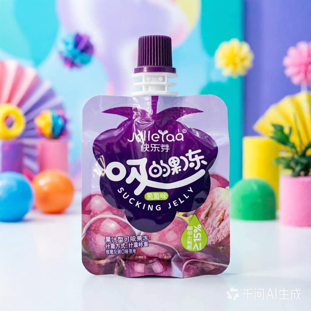 快乐芽可吸果冻葡萄果汁果冻学生儿童宿舍解馋小零食好吃的美味的