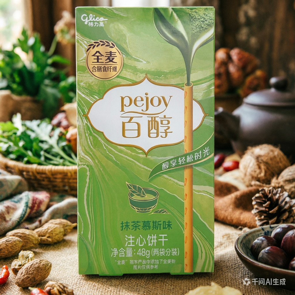 百醇抹茶慕斯味注心饼干48g