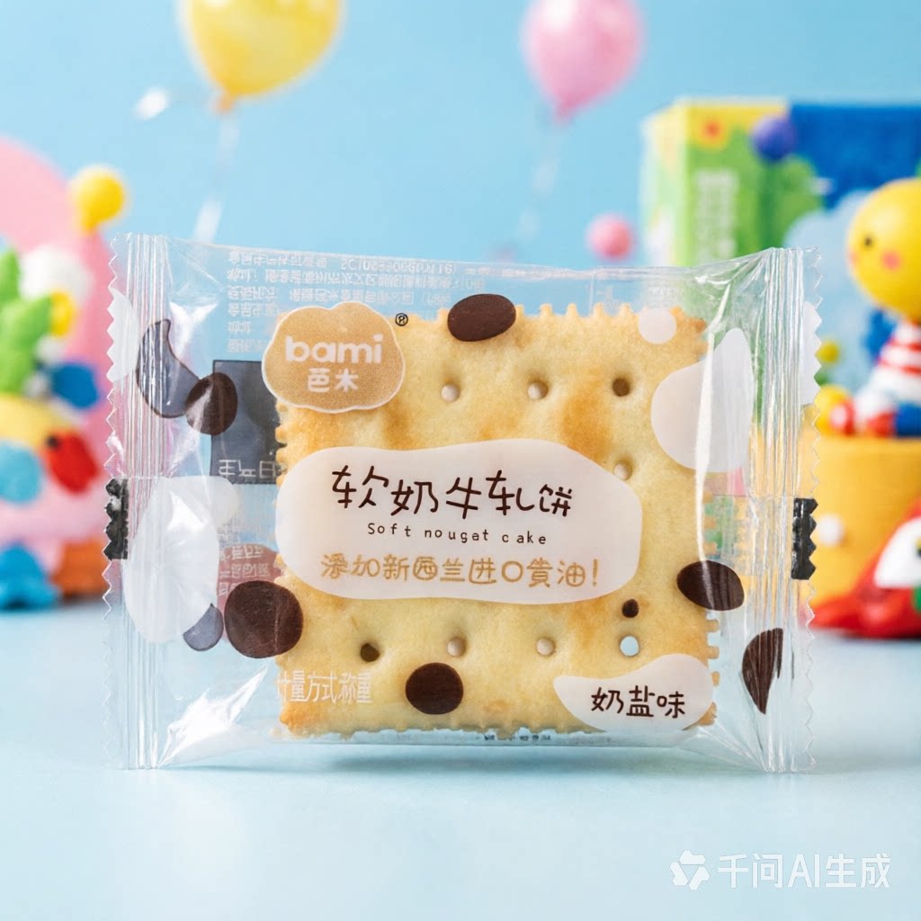 芭米软奶牛轧饼奶盐味独立小包装夹心饼干