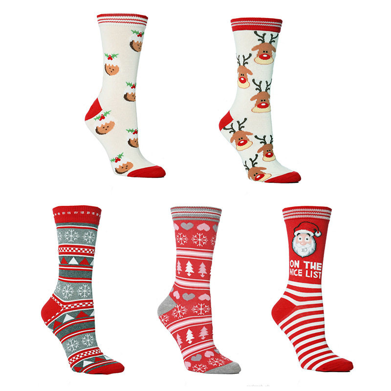 圣诞袜麋鹿男女长袜个性棉袜中筒袜万圣节袜子socks