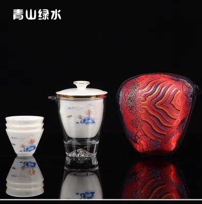 羊脂玉旅行茶具功夫茶具旅行茶具