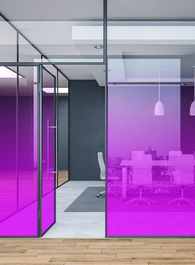 渐变UV彩色半透明玻璃贴纸静电膜办公室门窗户隔断隔断可定制紫色