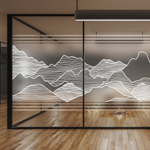 推拉门装饰白色玻璃贴纸可定制