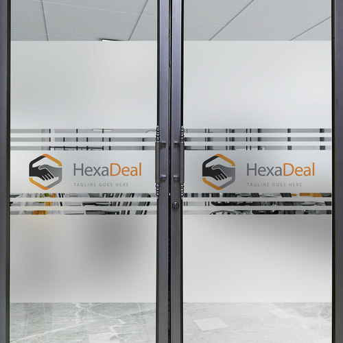 磨砂腰线玻璃门贴纸办公室