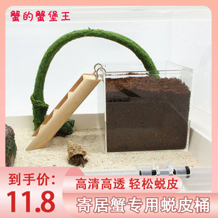 多规格迷你隔离盒大号小号梯子套缸活体宠物躲避 寄居蟹蜕皮桶套装
