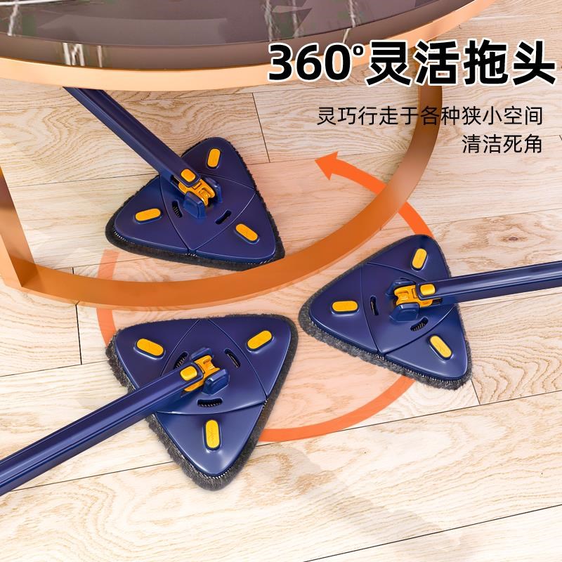 一拖净家用轻便扫擦厨房天花板屋顶瓷砖面墙清洁S神器折叠三角拖