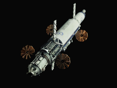 野蛮人系列 地月系摆渡船 1:700 素模！带磁控灯和水贴