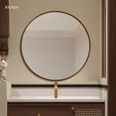 中古风圆形镜子卫生间复古化妆镜